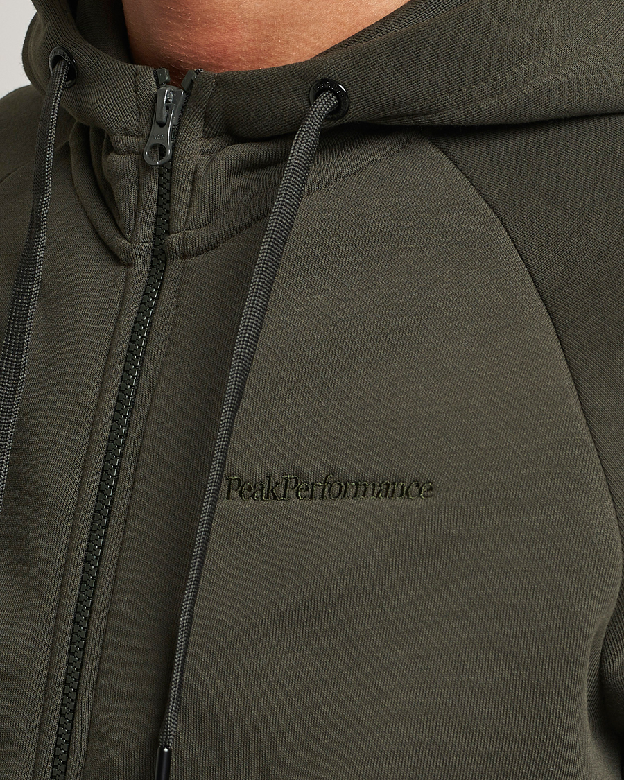 Herre | Trøjer | Peak Performance | Original Logo Full Zip Hoodie Olive Extreme