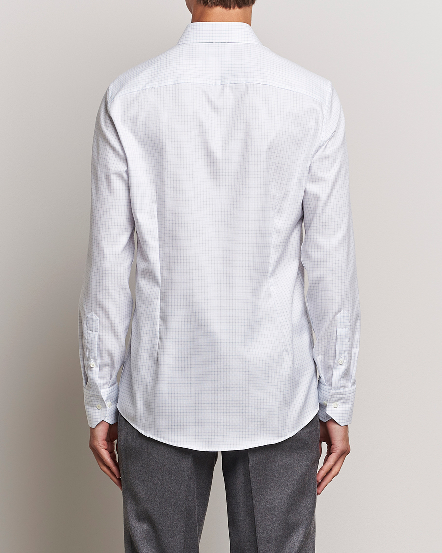 Herre | Skjorter | Stenströms | Slimline Thin Check Cut Away Shirt White