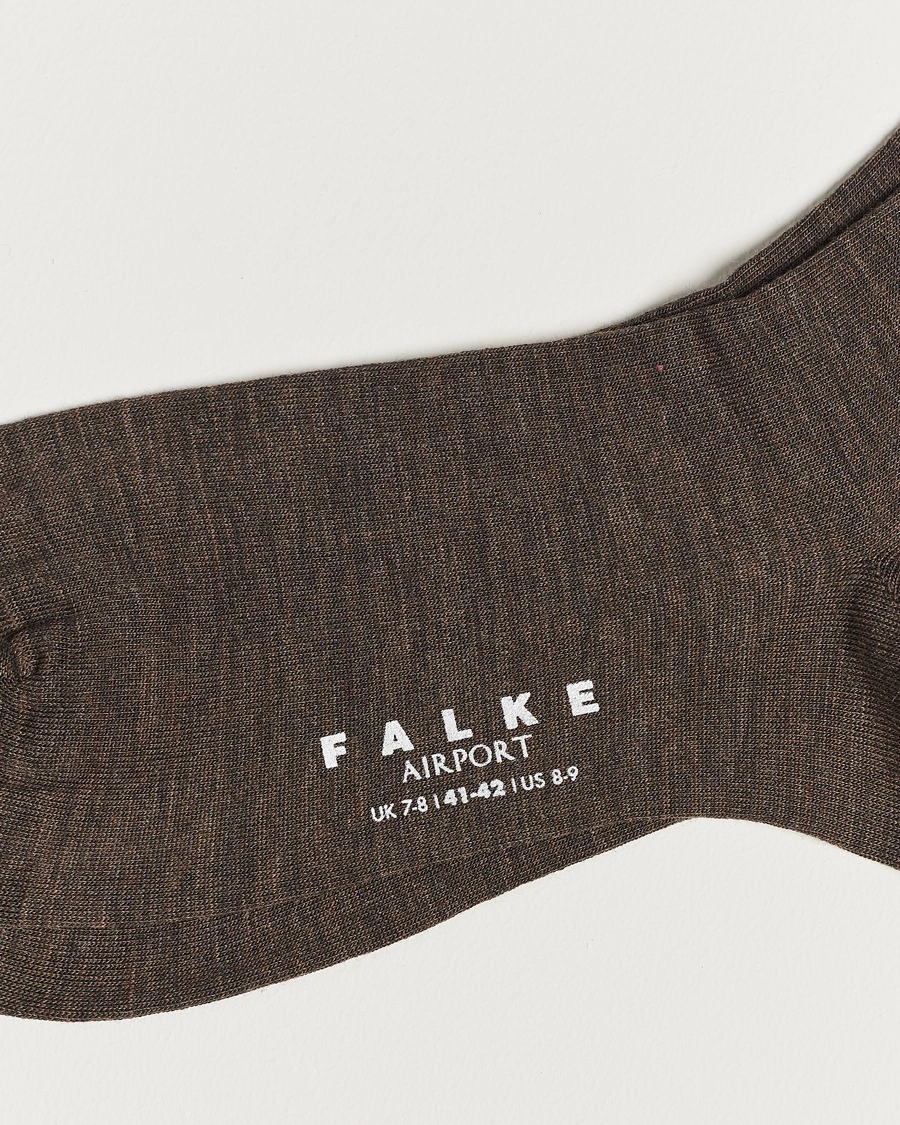 Herre |  | Falke | Airport Socks Brown Melange