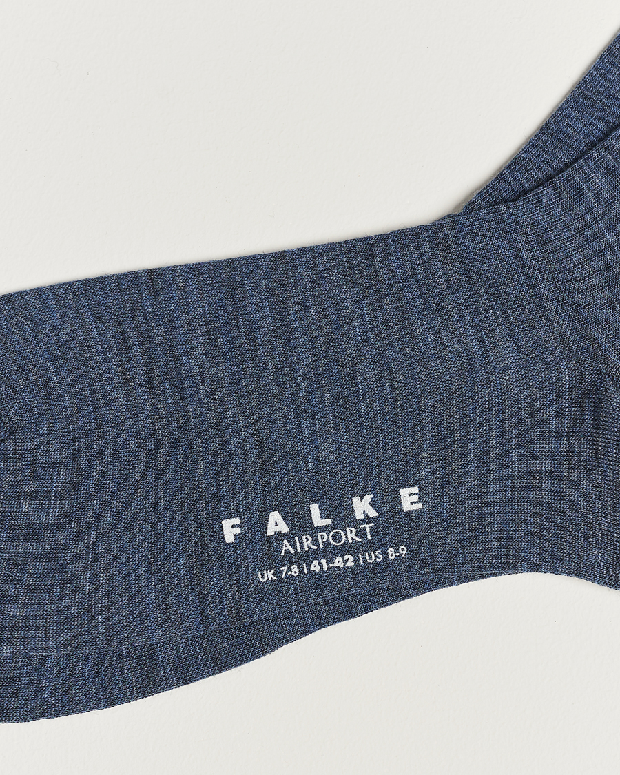 Herre | Tøj | Falke | Airport Socks Dark Blue Melange