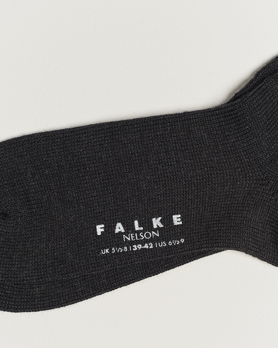 Herre | Undertøj | Falke | Nelson Wool Boot Sock Anthracite Melange