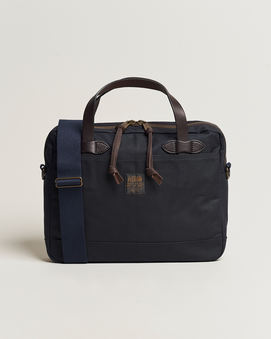 Herre | Filson Tin Cloth Compact Briefcase Navy | Filson | Tin Cloth Compact Briefcase Navy