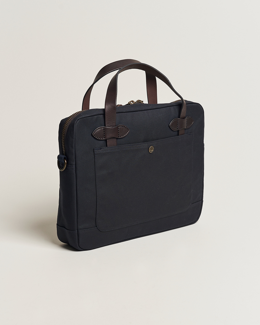 Herre | Filson Tin Cloth Compact Briefcase Navy | Filson | Tin Cloth Compact Briefcase Navy