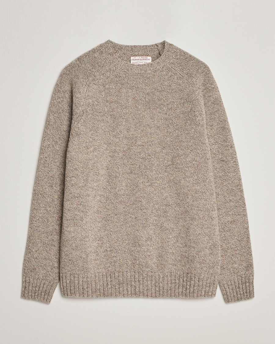 Herre | Trøjer | Filson | Irish Wool 5-Guage Knitted Sweater Natural/Brown