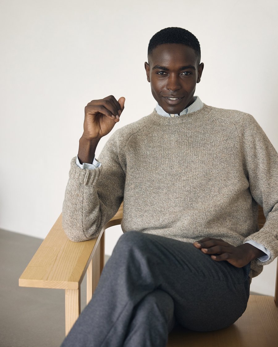 Herre | Trøjer | Filson | Irish Wool 5-Guage Knitted Sweater Natural/Brown