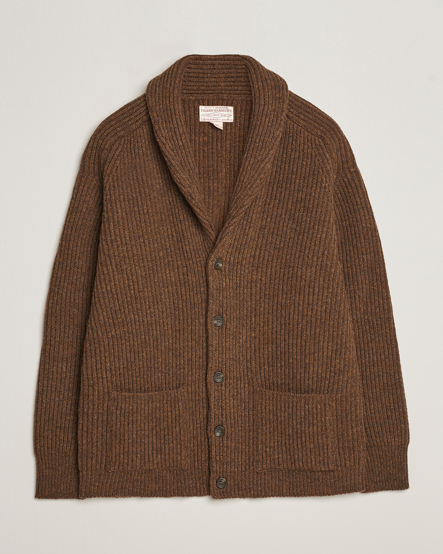 Herre | Trøjer | Filson | Bristol Wool Cardigan Brown Heather