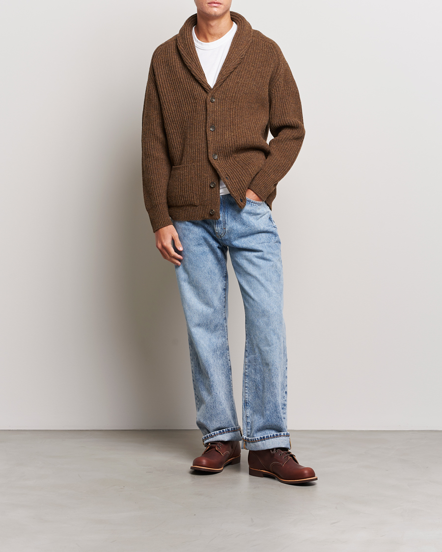 Herre | Trøjer | Filson | Bristol Wool Cardigan Brown Heather