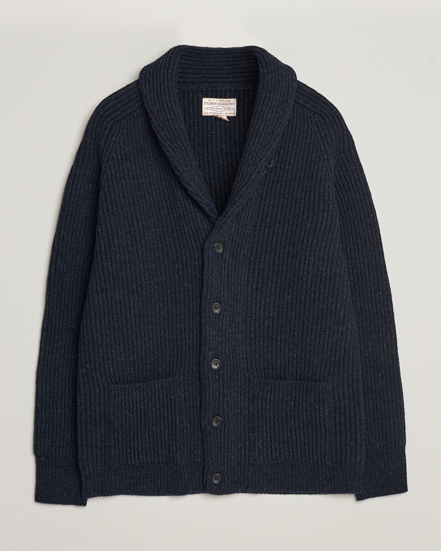 Herre | Trøjer | Filson | Bristol Wool Cardigan Dark Navy Heather
