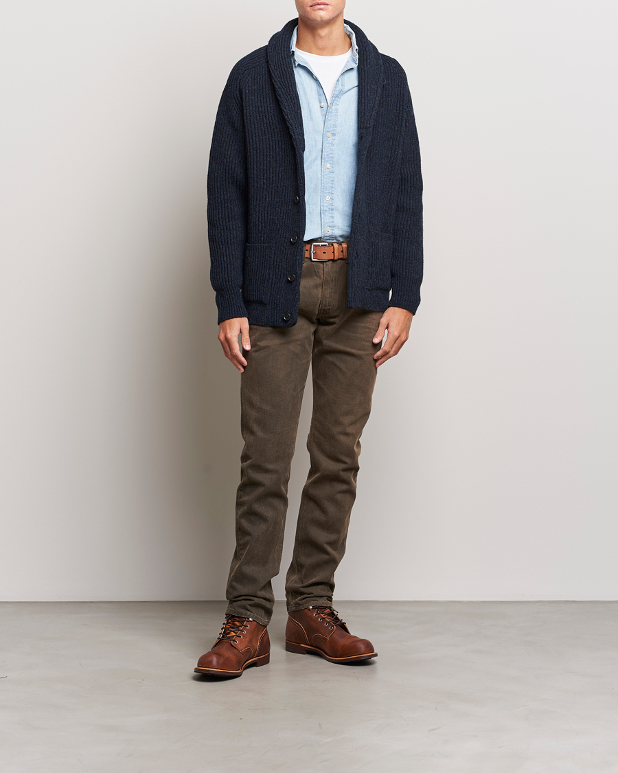 Herre | Trøjer | Filson | Bristol Wool Cardigan Dark Navy Heather