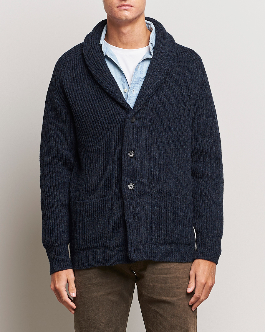 Herre | Trøjer | Filson | Bristol Wool Cardigan Dark Navy Heather
