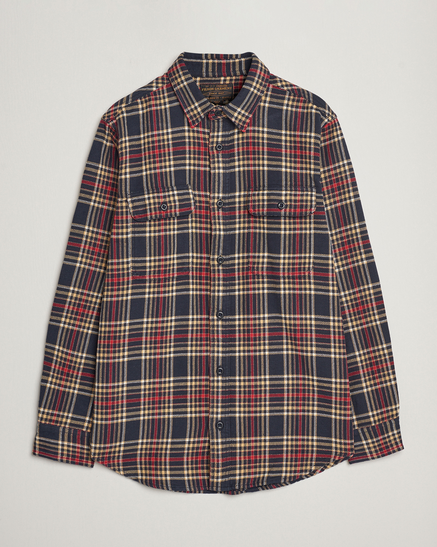 Herre | Skjorter | Filson | Vintage Flannel Work Shirt Navy/Ivory Red
