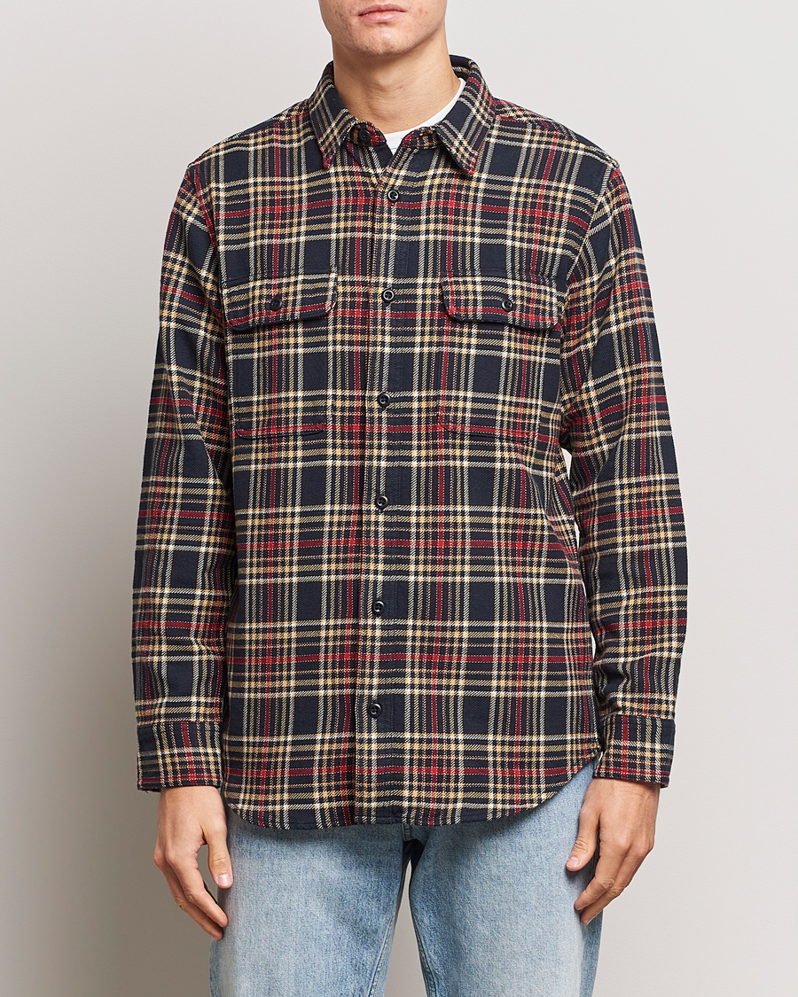 Herre | Skjorter | Filson | Vintage Flannel Work Shirt Navy/Ivory Red