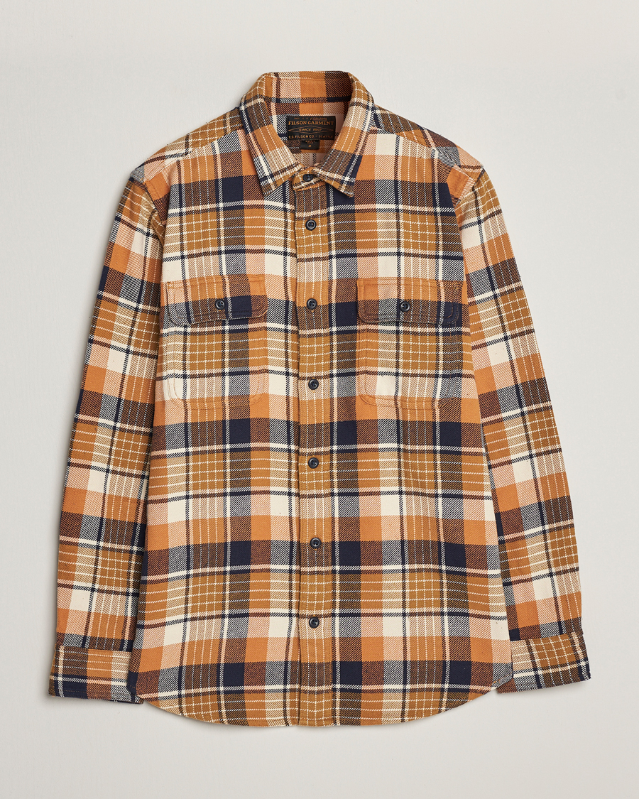 Herre | Skjorter | Filson | Vintage Flannel Work Shirt Navy/Cumin Red