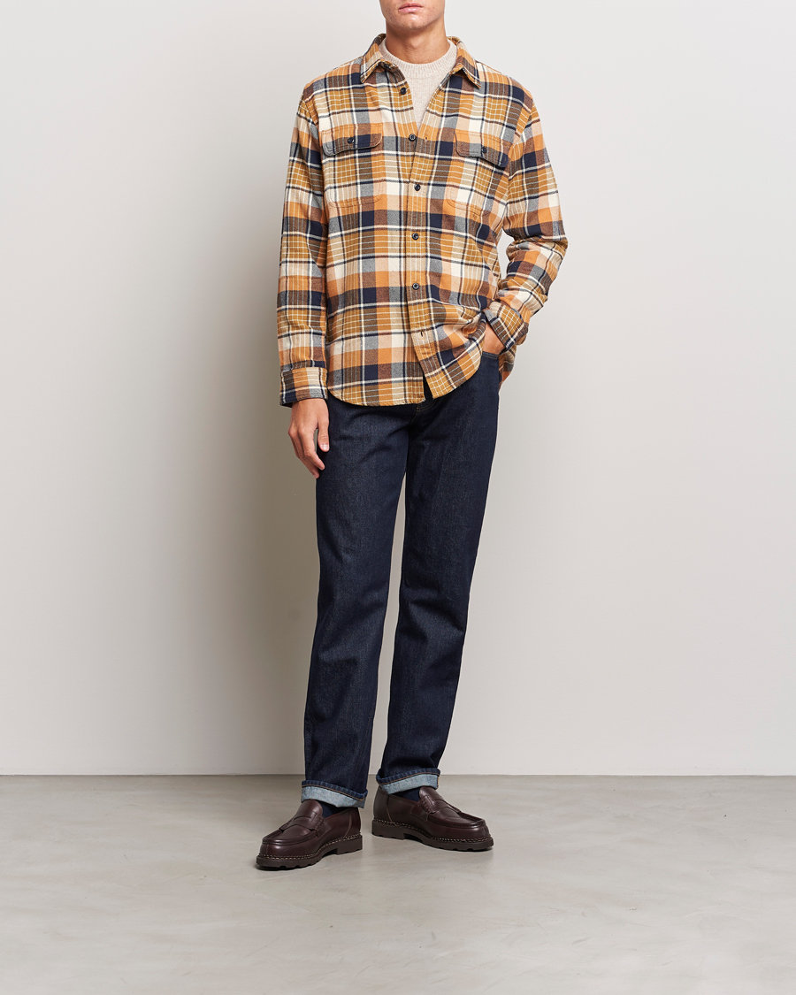 Herre | Skjorter | Filson | Vintage Flannel Work Shirt Navy/Cumin Red