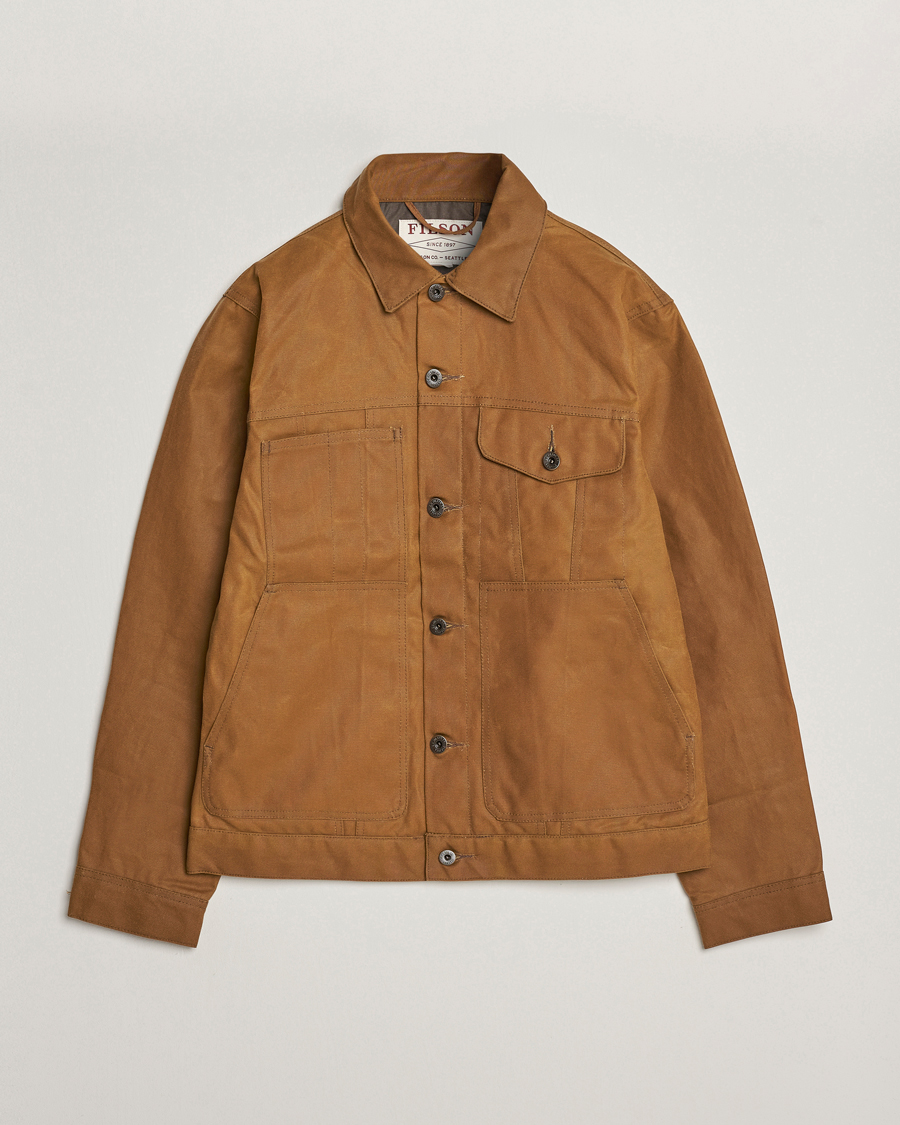 Herre | Jakker | Filson | Short Lined Tin Cloth Cruiser Dark Tan