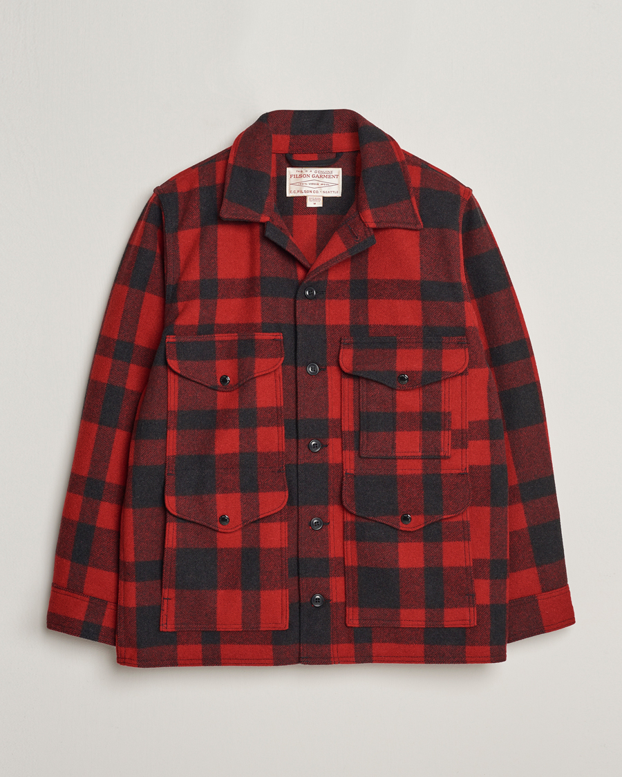 Herre | Jakker | Filson | Mackinaw Wool Cruiser Red/Black Plaid