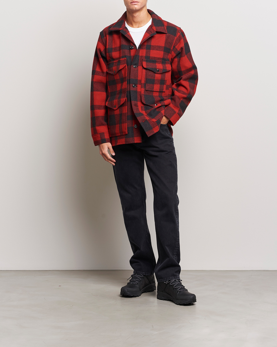 Herre | Jakker | Filson | Mackinaw Wool Cruiser Red/Black Plaid