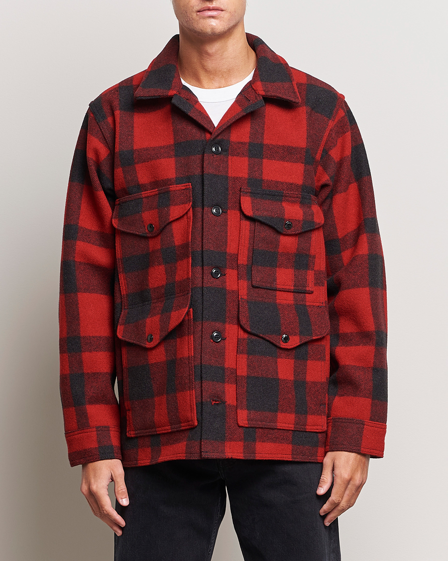 Herre | Duffle coats | Filson | Mackinaw Wool Cruiser Red/Black Plaid