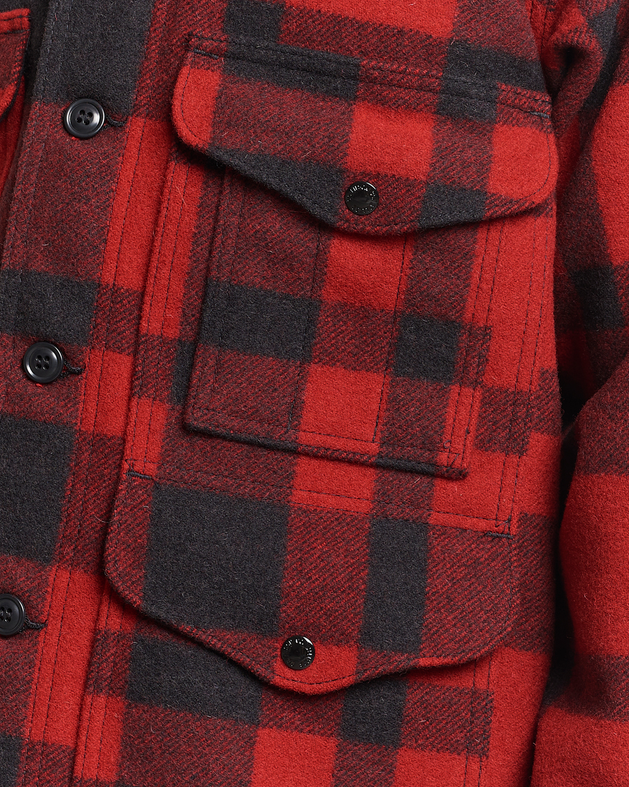 Herre | Jakker | Filson | Mackinaw Wool Cruiser Red/Black Plaid