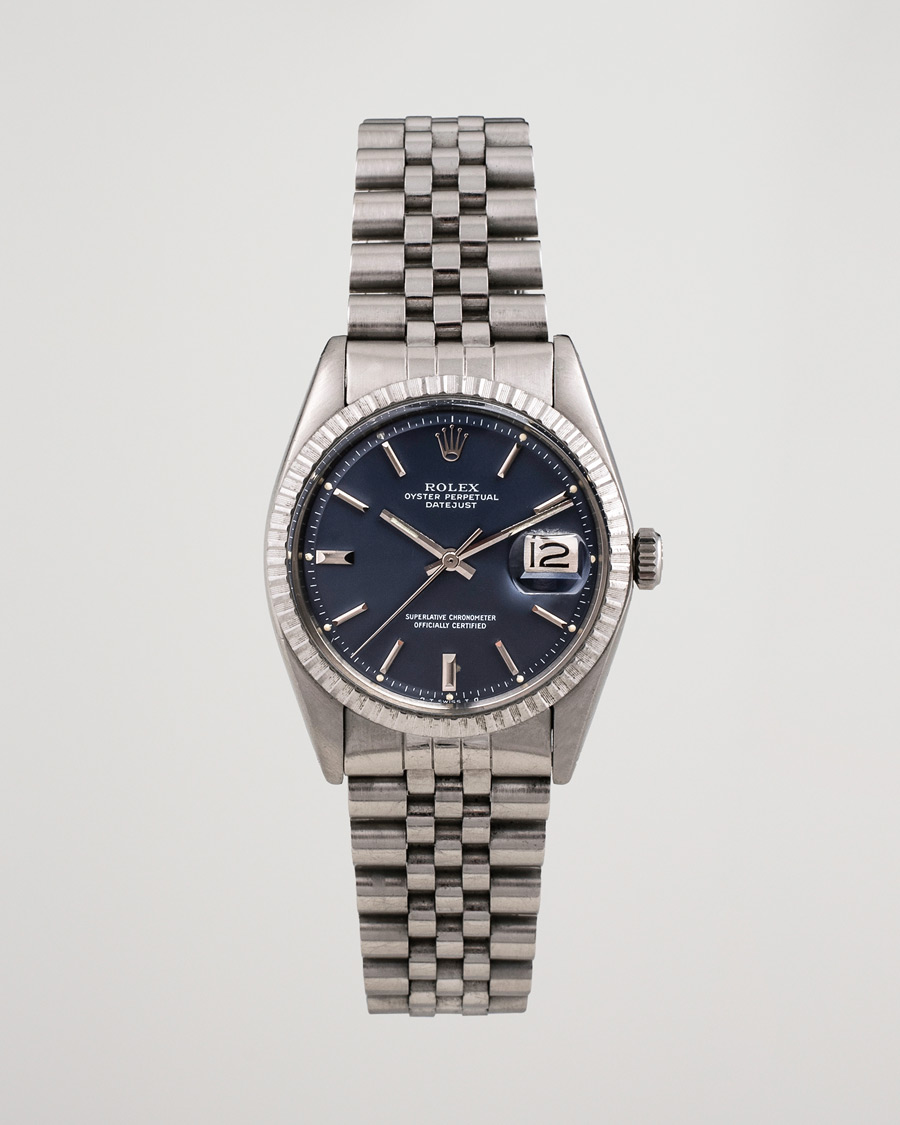 Herre | Rolex Pre-Owned Datejust 1603 Oystert Perpetual Steel Blue Steel Blue | Rolex Pre-Owned | Datejust 1603 Oystert Perpetual Steel Blue Steel Blue