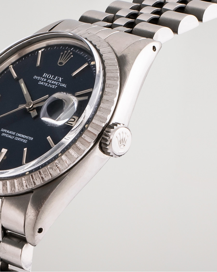 Herre | Rolex Pre-Owned Datejust 1603 Oystert Perpetual Steel Blue Steel Blue | Rolex Pre-Owned | Datejust 1603 Oystert Perpetual Steel Blue Steel Blue