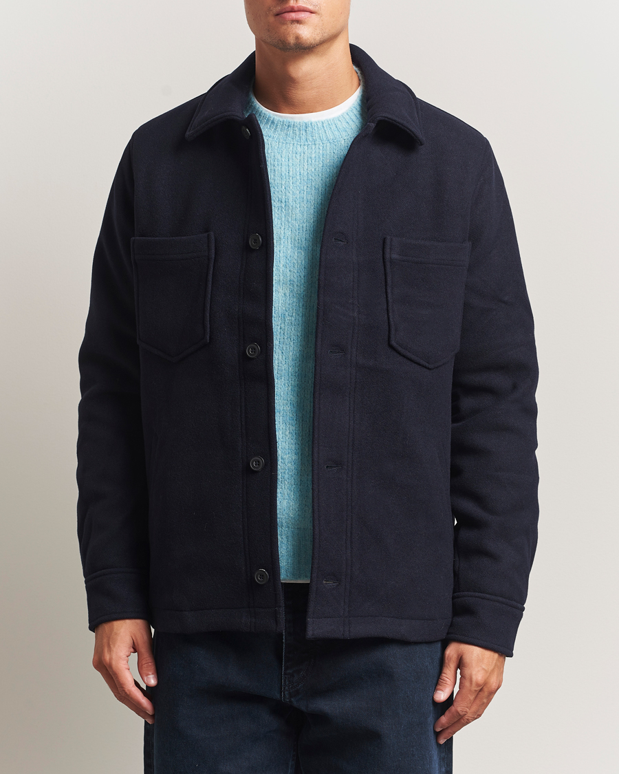 Herre | Jakker | Samsøe Samsøe | Pally Padded Shirt Jacket Salute Navy