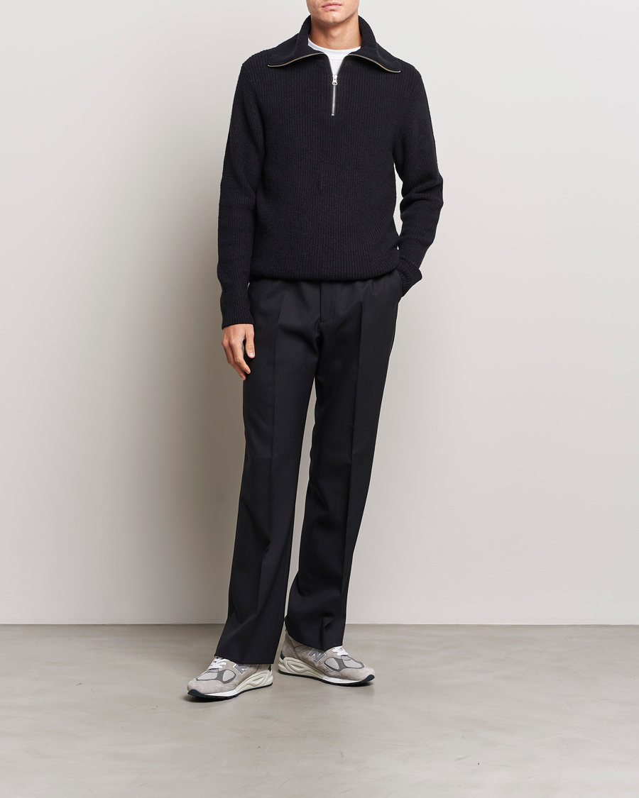 Herre | Trøjer | Samsøe Samsøe | Samsøe & Samsøe Alts Heavy Knitted Half Zip Black