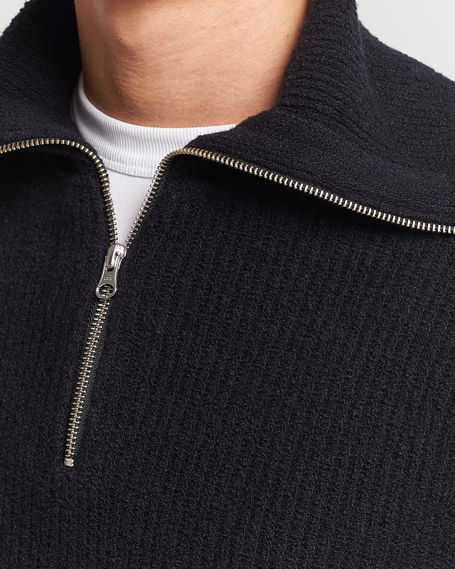 Herre | Trøjer | Samsøe Samsøe | Samsøe & Samsøe Alts Heavy Knitted Half Zip Black