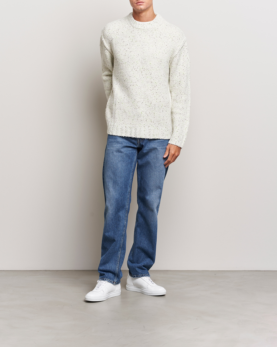 Herre | Trøjer | Samsøe Samsøe | Samsøe & Samsøe Max Heavy Knitted Crew Neck White Neps