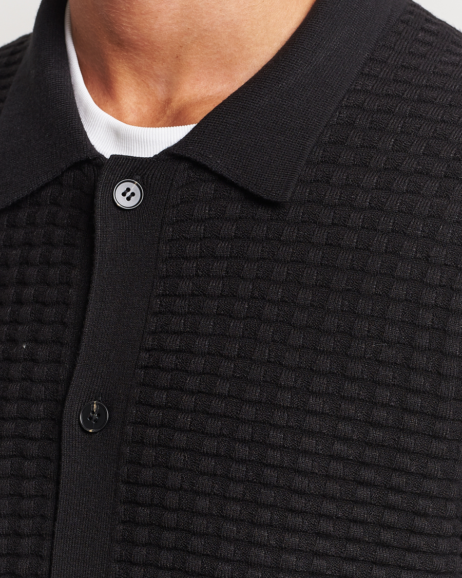 Herre | Trøjer | Samsøe Samsøe | Samsøe & Samsøe Jules Waffle Knitted Cardigan Black