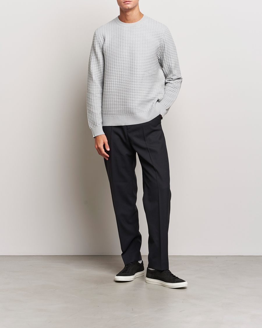 Herre | Trøjer | Samsøe Samsøe | Samsøe & Samsøe Jules Waffle Knitted Crew Neck High Rise Grey