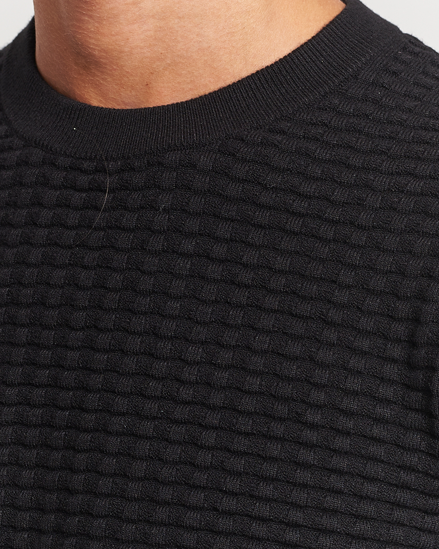 Herre | Trøjer | Samsøe Samsøe | Samsøe & Samsøe Jules Waffle Knitted Crew Neck Black