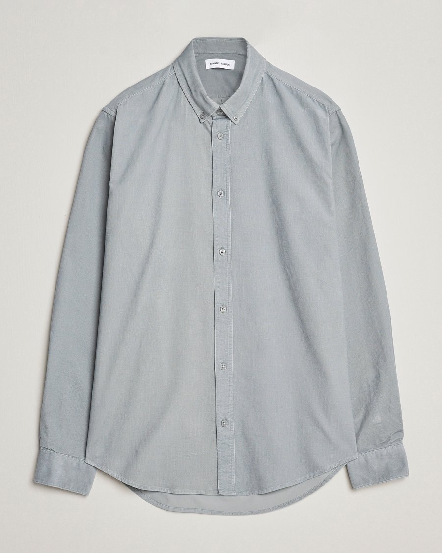 Herre | Skjorter | Samsøe Samsøe | Samsøe & Samsøe Liam Baby Cord Shirt High Rise Grey
