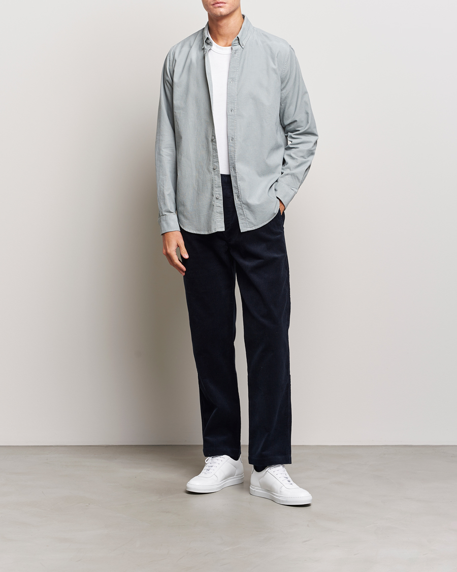 Herre | Skjorter | Samsøe Samsøe | Samsøe & Samsøe Liam Baby Cord Shirt High Rise Grey