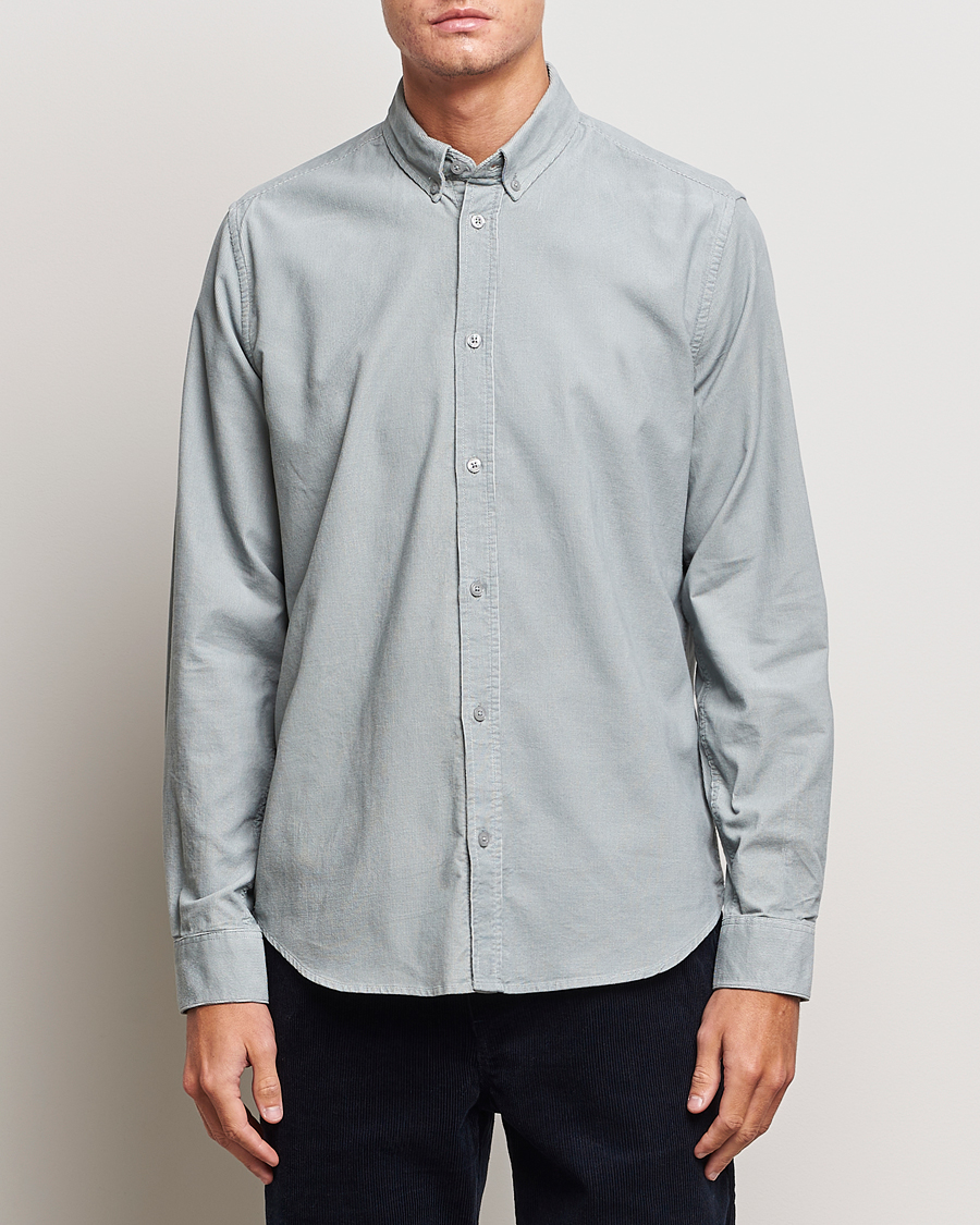 Herre | Fløjlsskjorter | Samsøe & Samsøe | Liam Baby Cord Shirt High Rise Grey