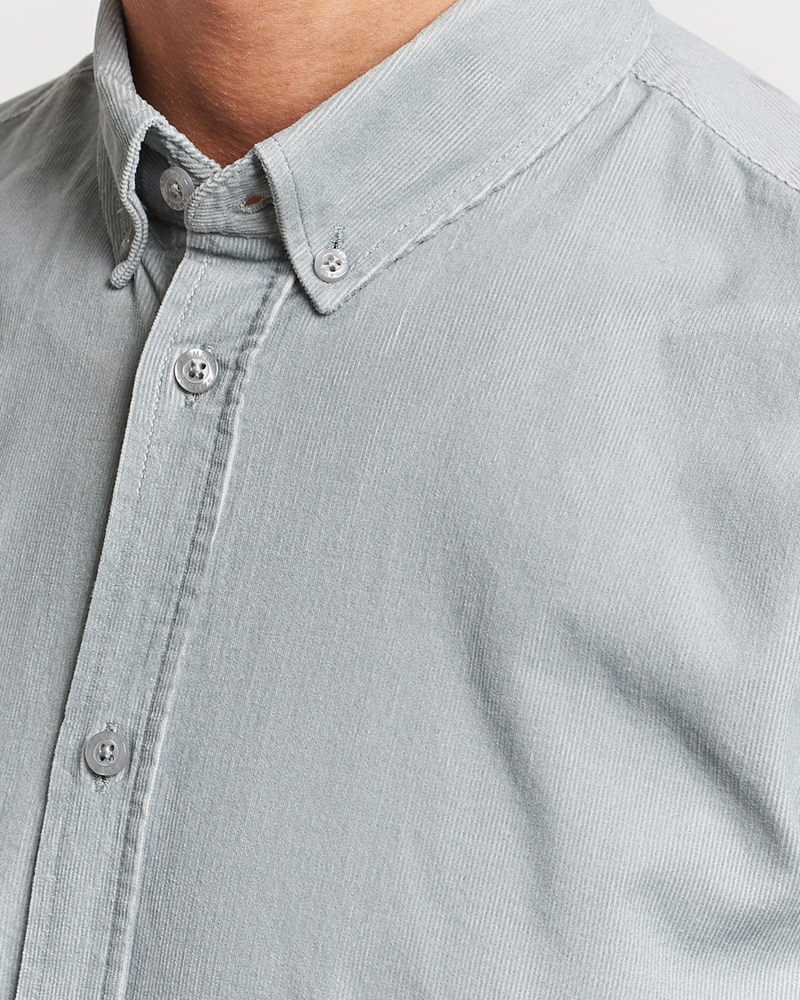 Herre | Skjorter | Samsøe Samsøe | Samsøe & Samsøe Liam Baby Cord Shirt High Rise Grey