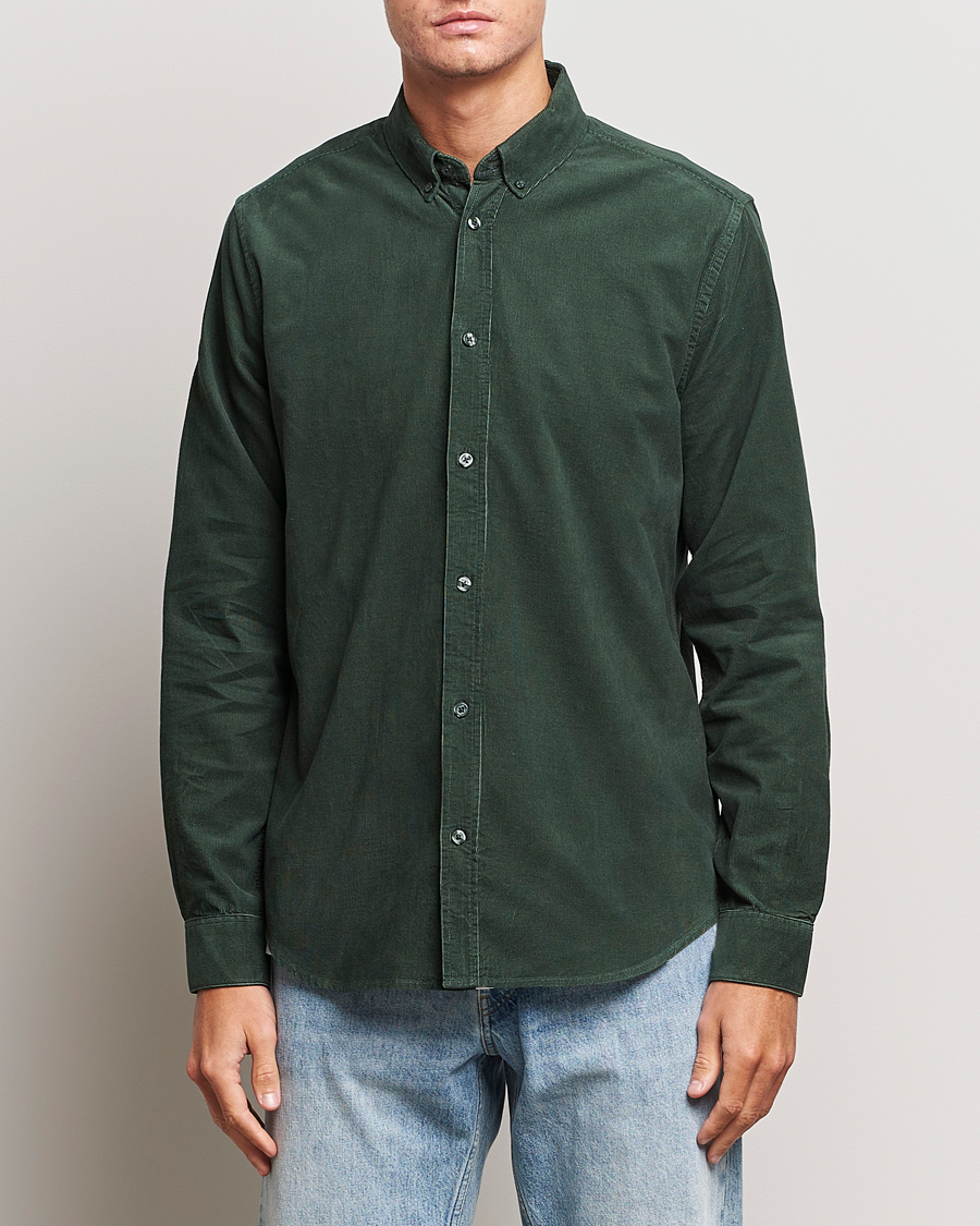 Herre | Skjorter | Samsøe Samsøe | Samsøe & Samsøe Liam Baby Cord Shirt Garden Topiary