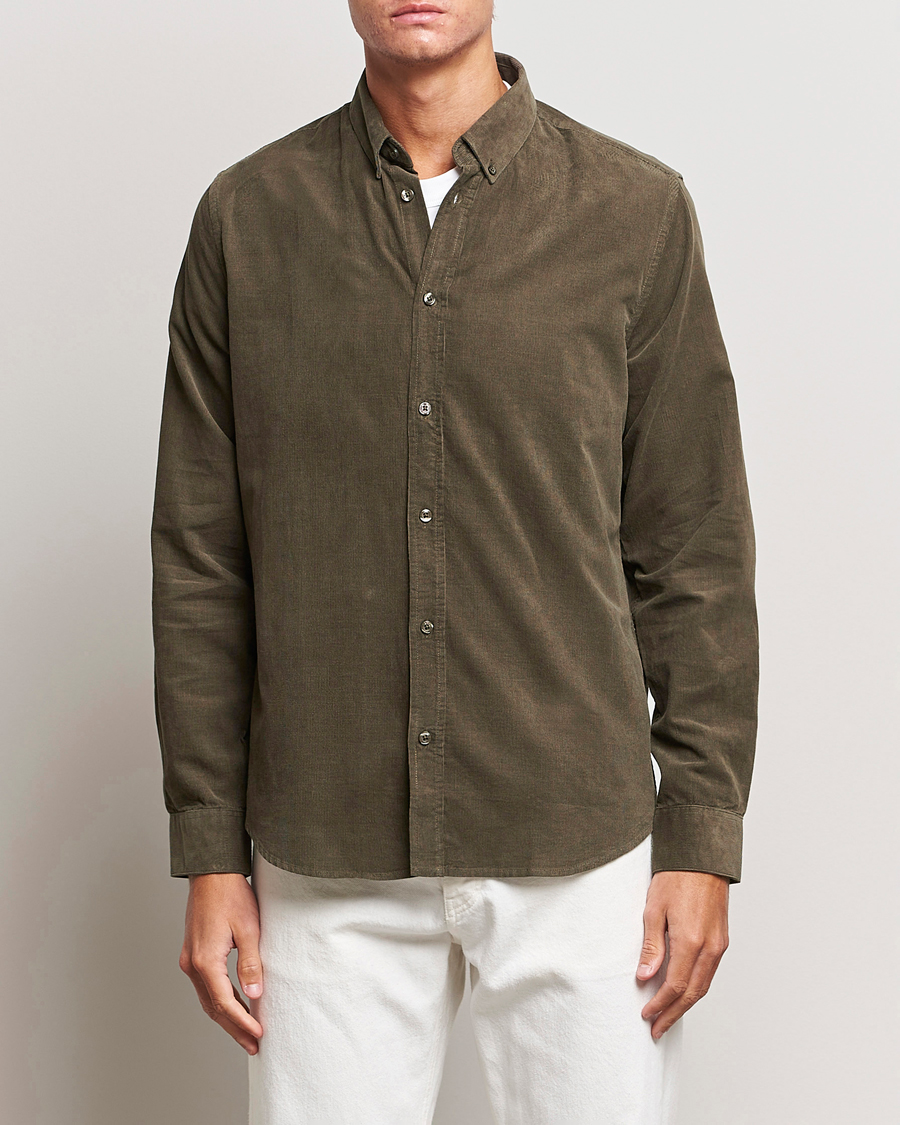 Herre | Skjorter | Samsøe Samsøe | Samsøe & Samsøe Liam Baby Cord Shirt Crocodile
