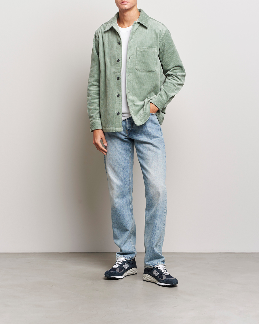 Herre | Skjorter | Samsøe Samsøe | Samsøe & Samsøe Damon Corduroy Overshirt Iceberg Green