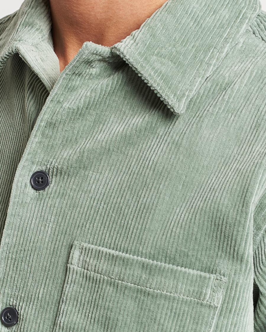 Herre | Skjorter | Samsøe Samsøe | Samsøe & Samsøe Damon Corduroy Overshirt Iceberg Green