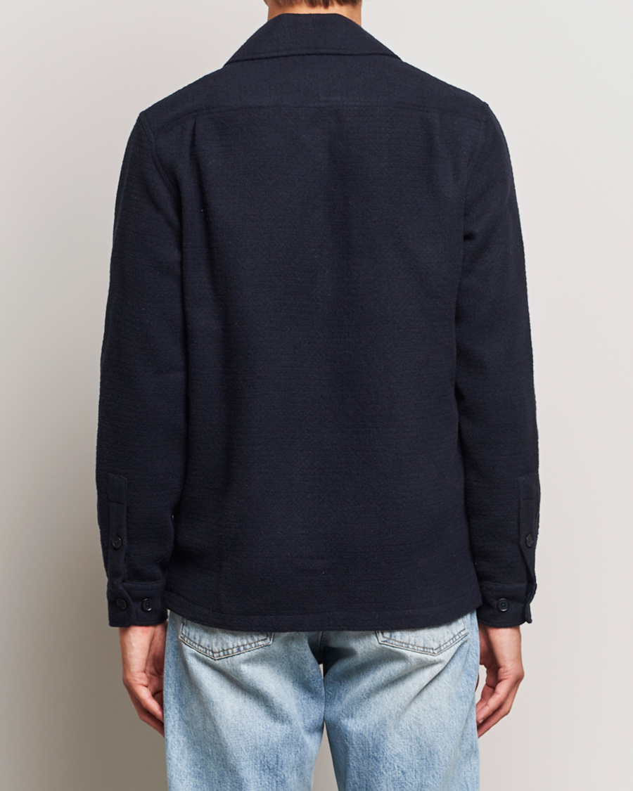 Herre | Skjorter | Samsøe Samsøe | Samsøe & Samsøe Taka Waffle Knitted Overshirt Salute Navy