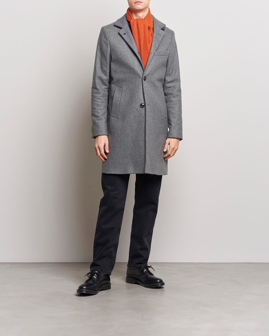 Herre | Jakker | J.Lindeberg | Holger Melton Coat Mid Grey Mel