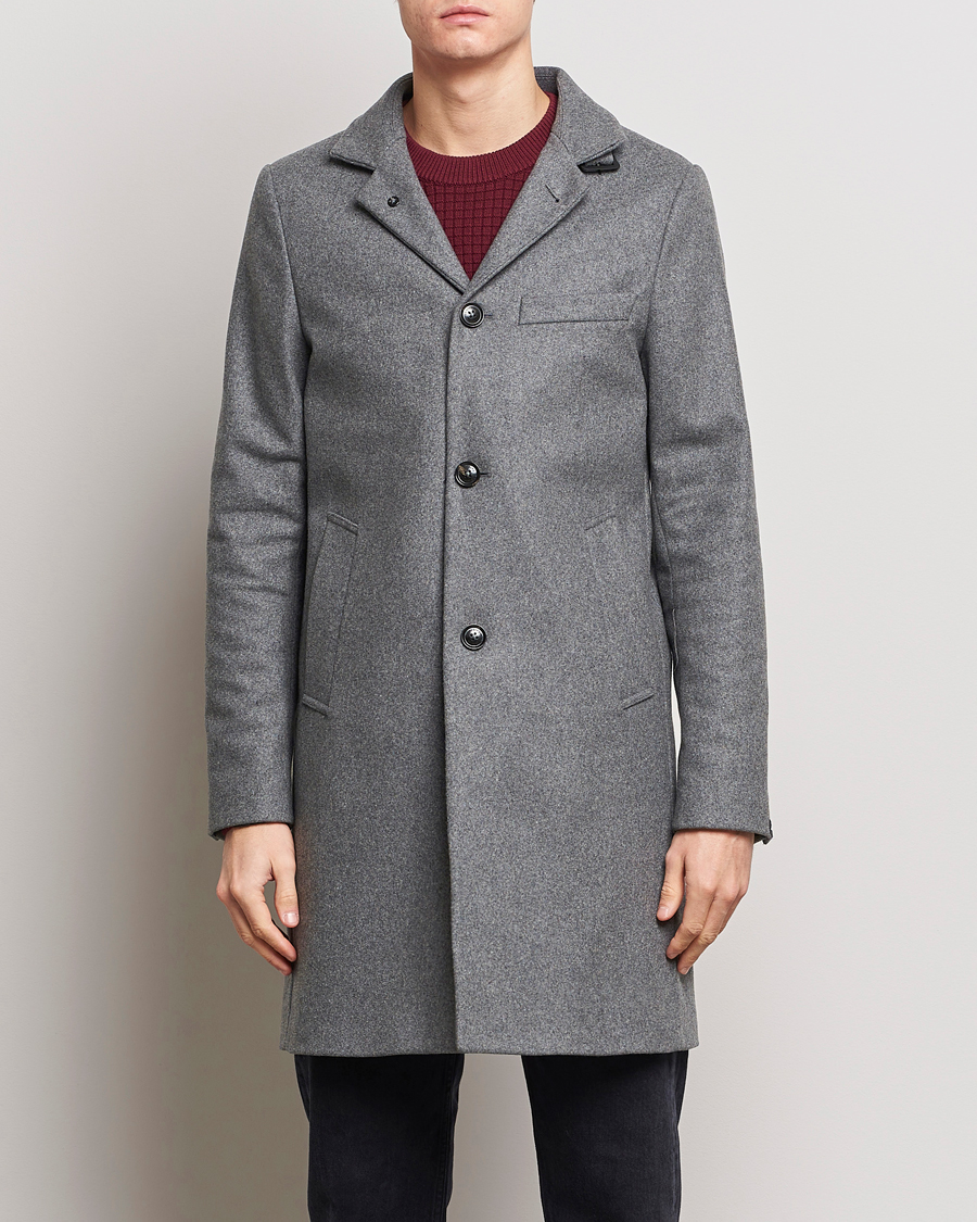 Herre | Frakker | J.Lindeberg | Holger Melton Coat Mid Grey Mel