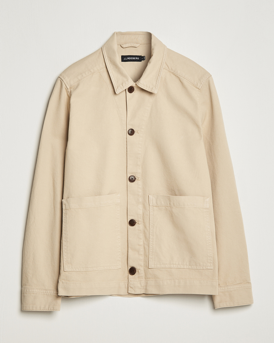 Herre | Skjorter | J.Lindeberg | Lando Organic Twill Overshirt Oyster Grey