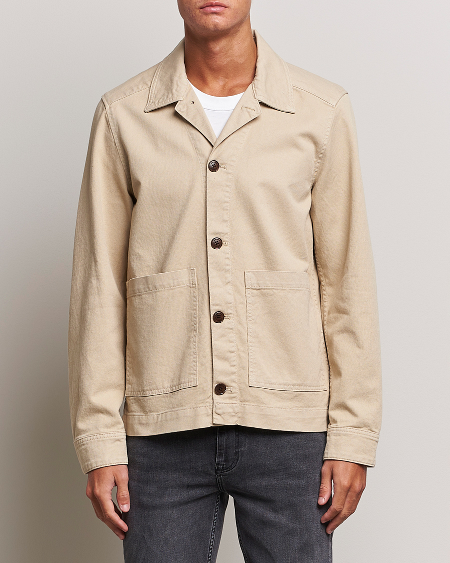 Herre | Shirt Jackets | J.Lindeberg | Lando Organic Twill Overshirt Oyster Grey