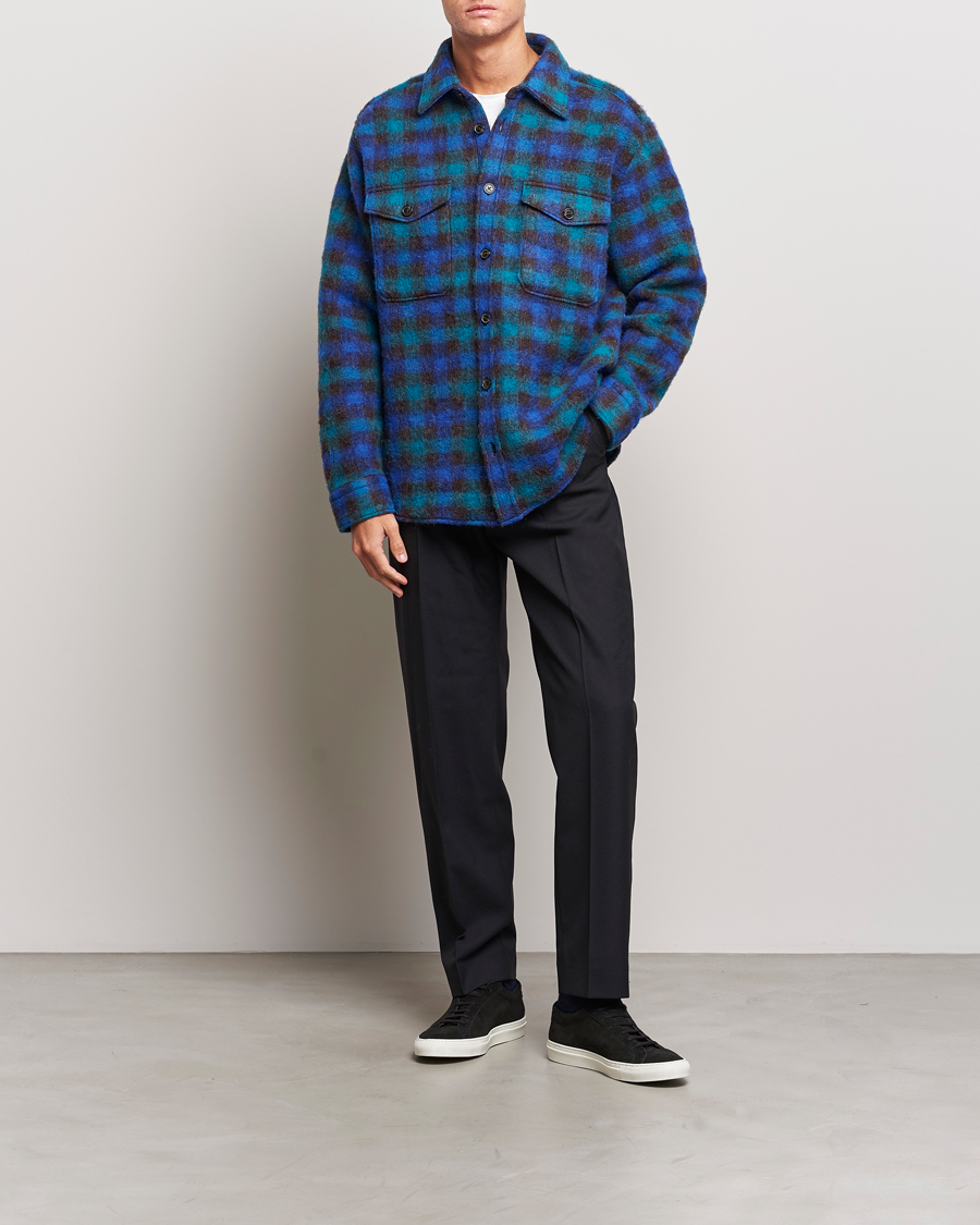 Herre | Jakker | J.Lindeberg | Carter Check Wool Mix Overshirt Surf The Web
