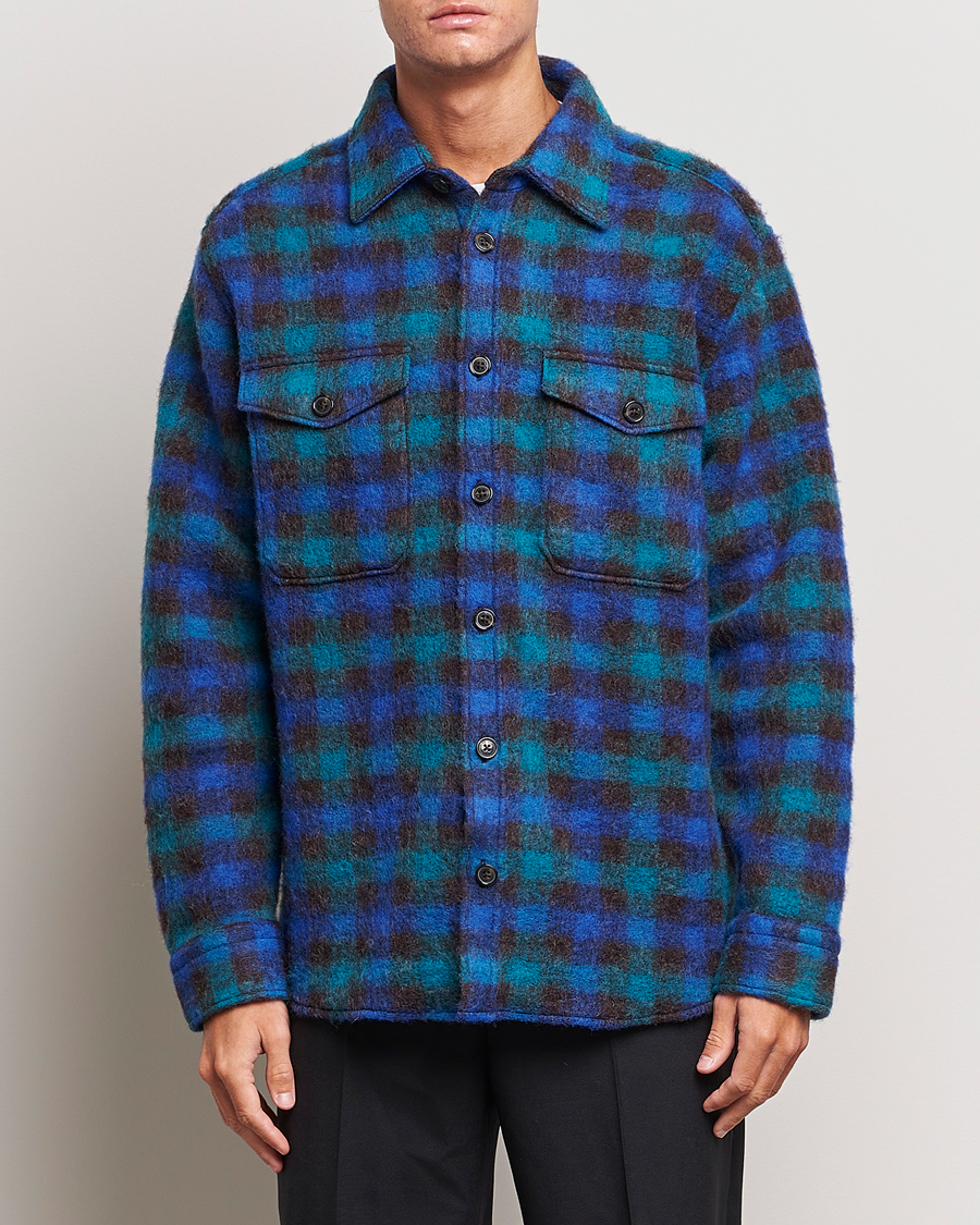 Herre | Jakker | J.Lindeberg | Carter Check Wool Mix Overshirt Surf The Web