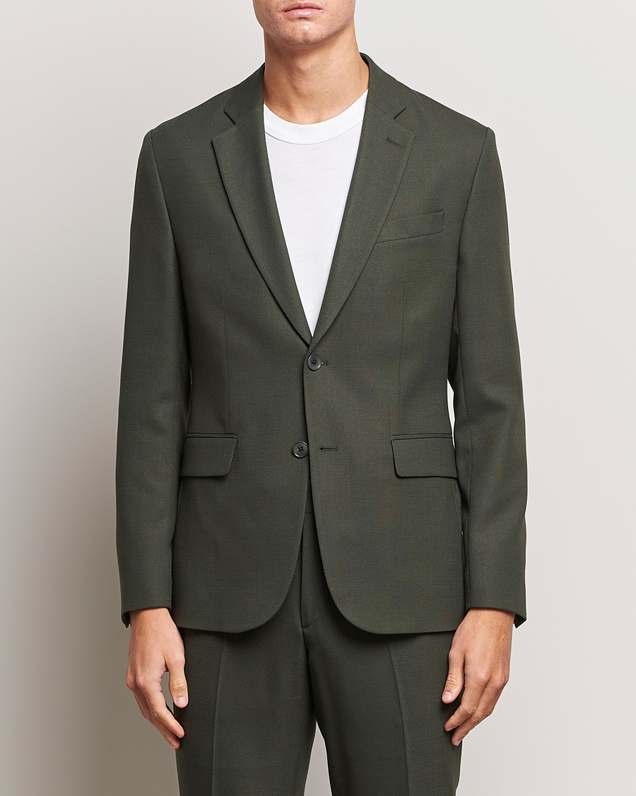 Herre | Habitjakker | J.Lindeberg | Hopper Active Hopsack Blazer Forest Green