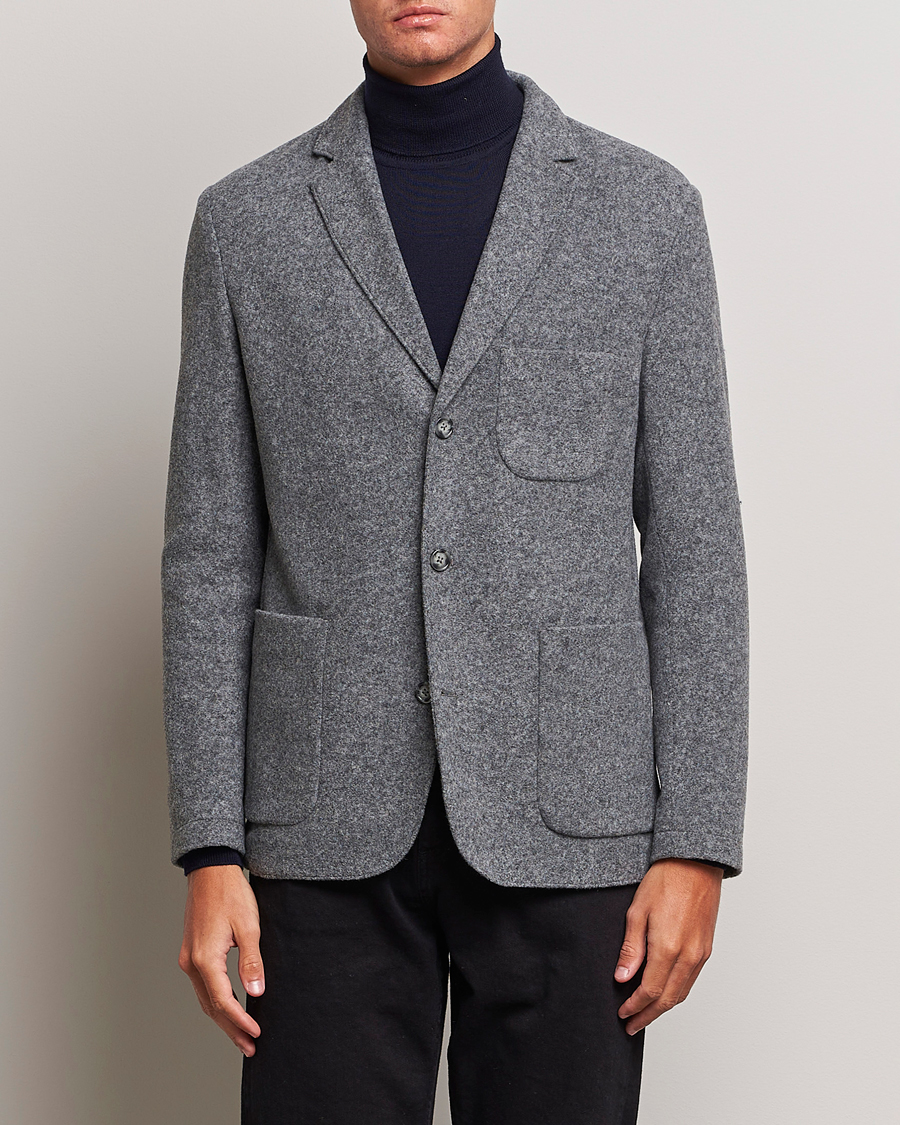 Herre | Blazere & jakker | J.Lindeberg | Carlton Wool Cardigan Blazer Mid Grey Mel