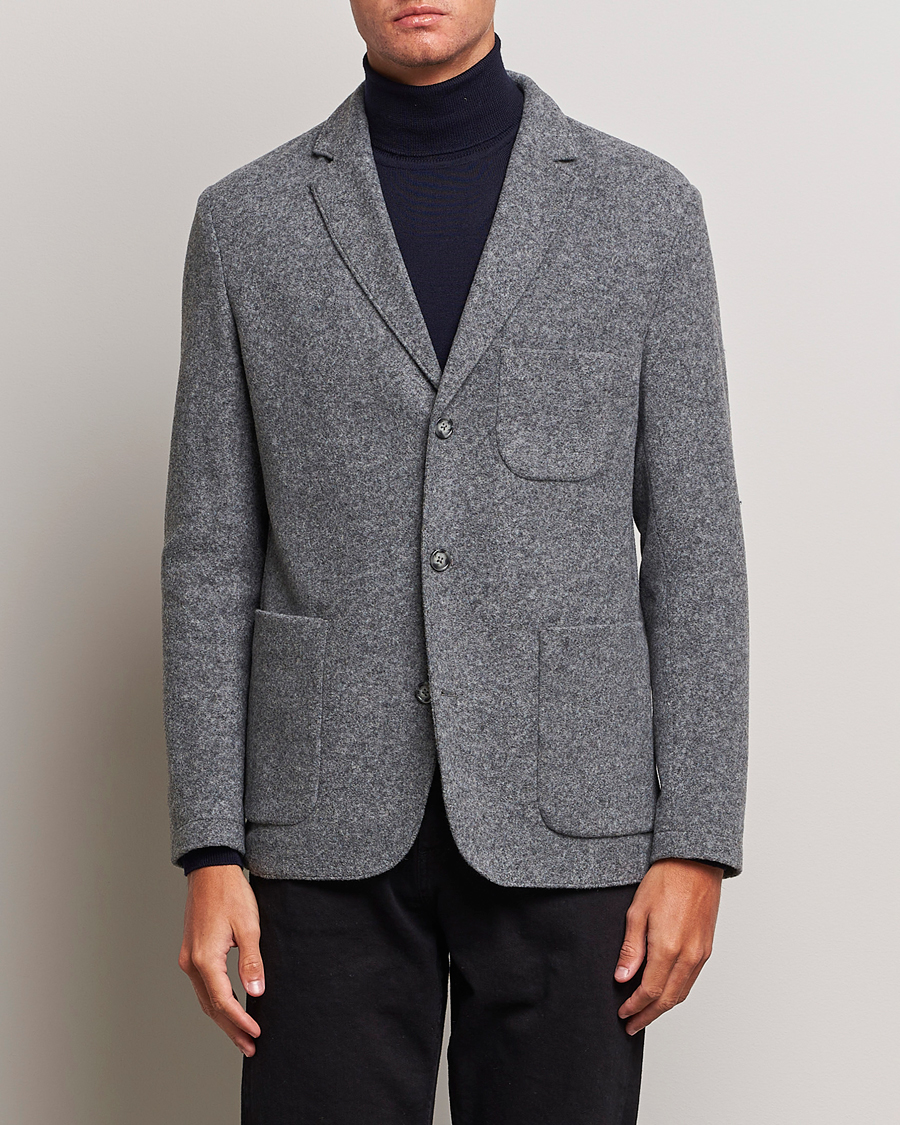 Herre | J.Lindeberg | J.Lindeberg | Carlton Wool Cardigan Blazer Mid Grey Mel